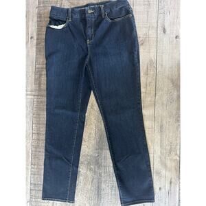 Chico's Perfect Stretch Girlfriend Slim Ankle Dark Wash Jean Size 0 = XS/US 4
